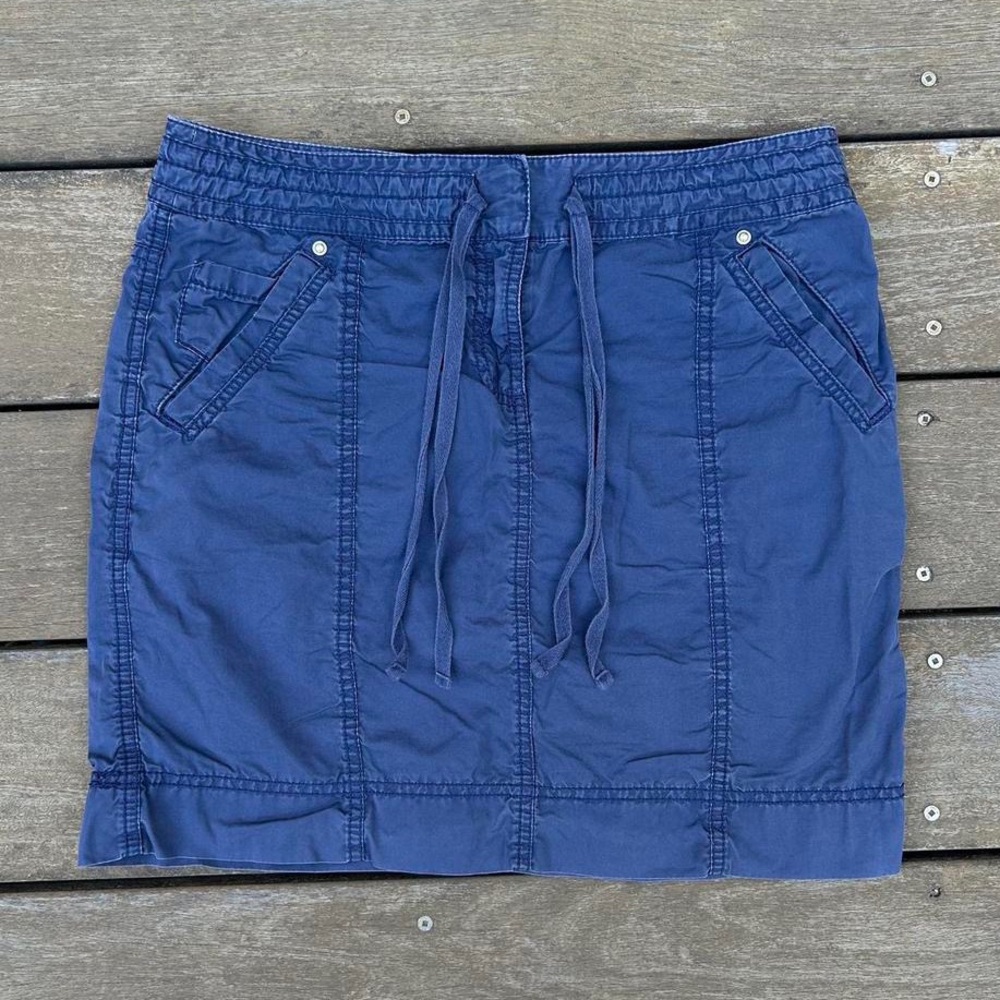 Y2K Loft Blue Cotton Mini Skirt w/ Tie Waist Cargo Skirt